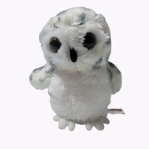 Aurora Spotted Owl 7 inch Plush Bird White Gray Spots Stuffed Animal Toy